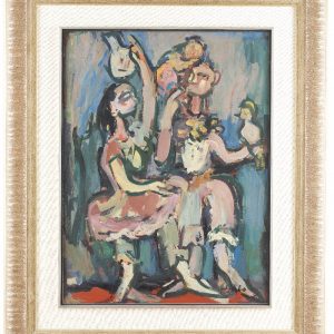 זוג עם אגרטל וציפור