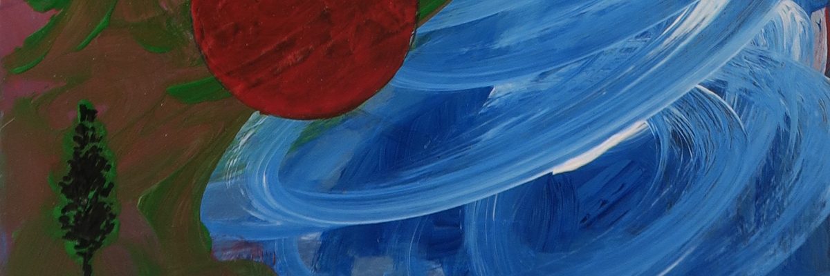 Arie Berkowitz, Red Sun, 2024, acrylic on board, 15x15cm w