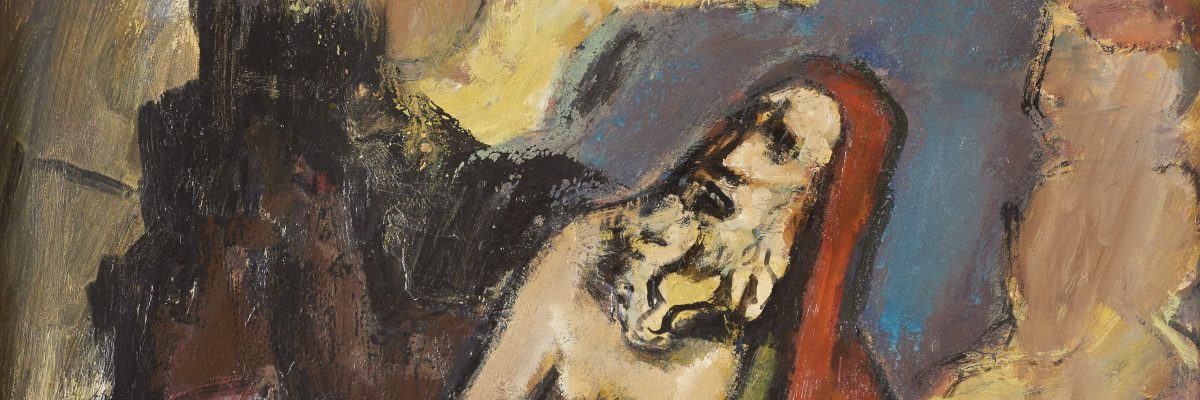 Jakob Steinhardt - Jeremiah, 1953, oil on paper laid on board, 70x50cm w