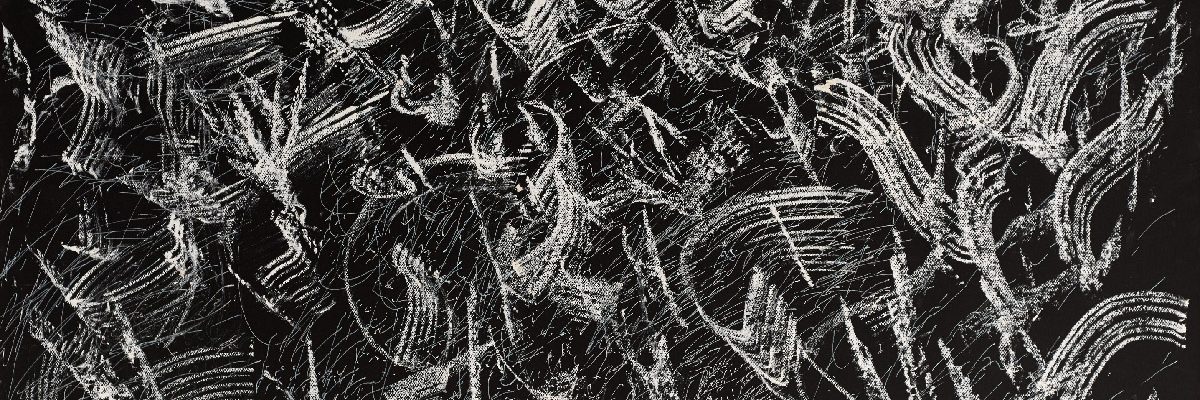 Malachi - White on Black, 2004, oil pastel on board,131x90cm w