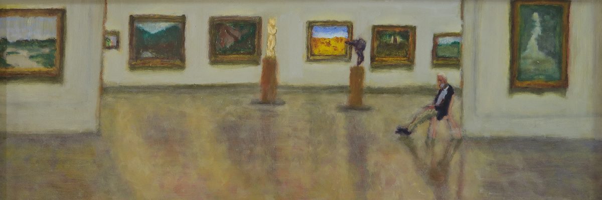 Meidad Landoy, 2023, The Israel Museum (Van Gogh), oil on board (Formica), 28x66cm w
