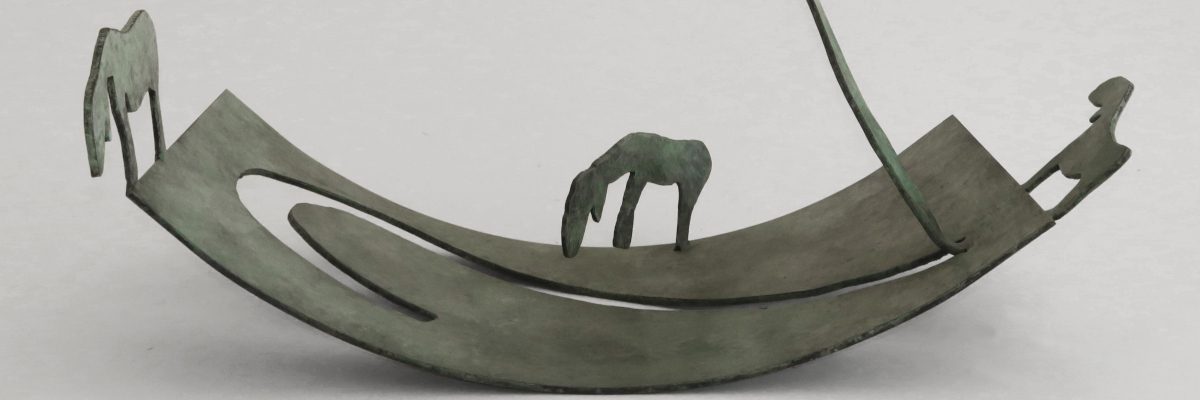 Menashe Kadishman - Shepherd_s Crook & Herd, bronze. 57x68x42cm w