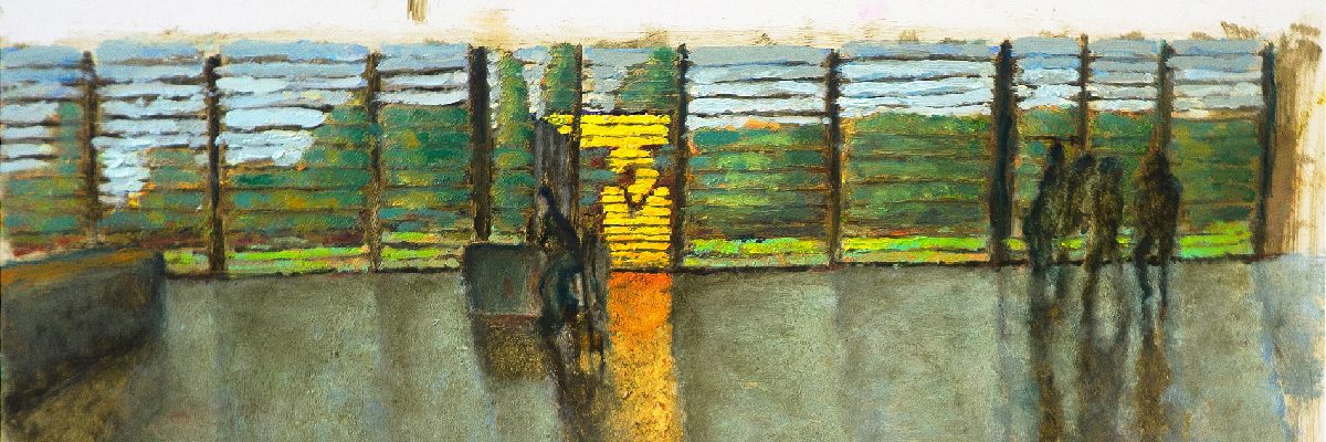 The Israel Museum (Entrance Hall), 2023, oil on board (Formica), 40x45cm w