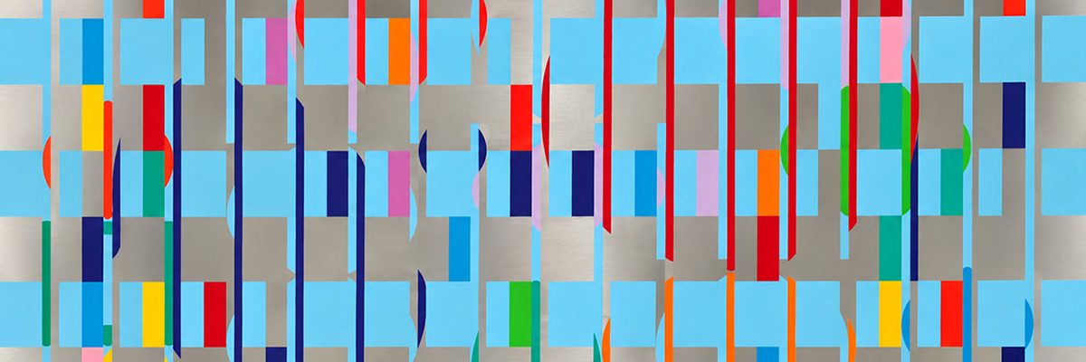 Yaacov Agam, 2x3=4, Silkscreen print on stainless steel mirror, 80x120cm w