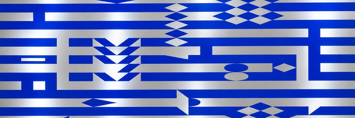 Yaacov Agam, Space Rhythm, Silkscreen print on stainless steel mirror, 80x120cm w