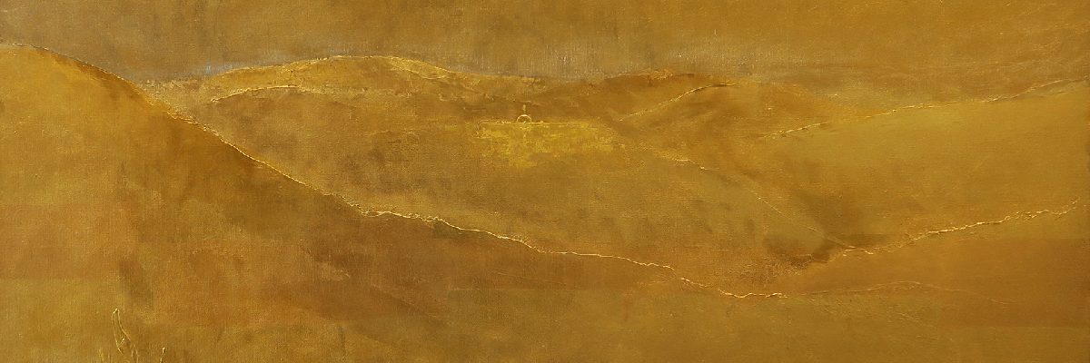 Yoav Ben Dov, Jerusalem of Gold, 2021, gold leaf on canvas, 102x102cm w